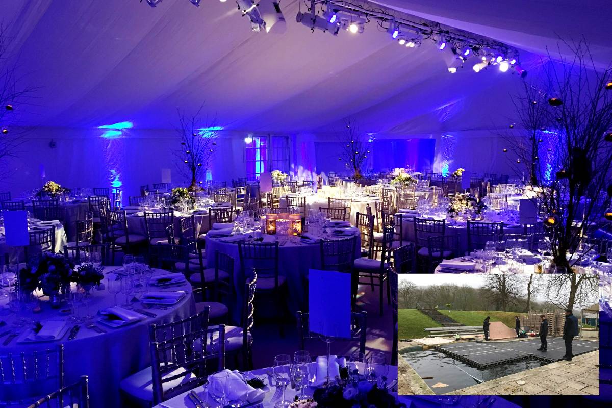 Classic party style, Built over a swimming pool, seen in inset photo