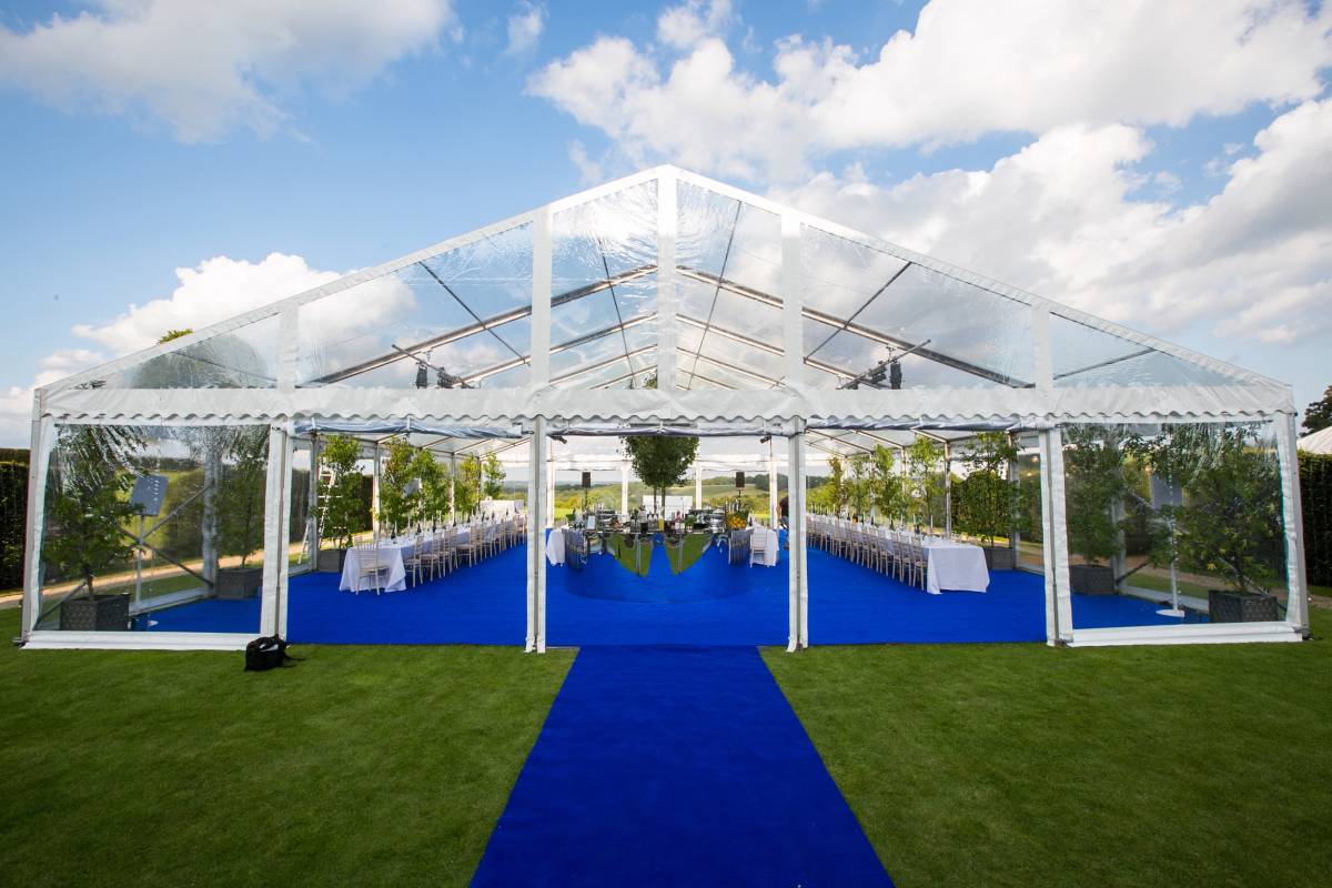 Completely transparent marquee by day