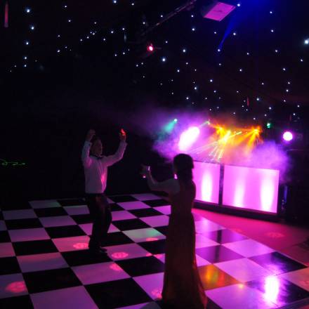 Laser lighting on the dance floor