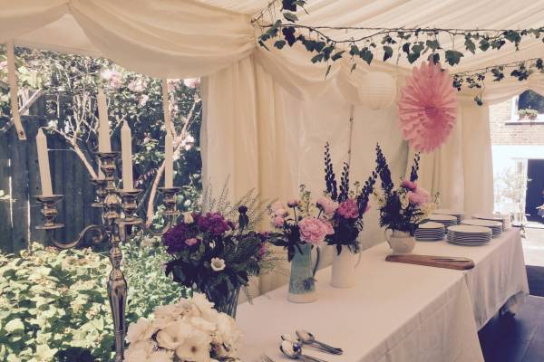 Pretty corner of a garden marquee