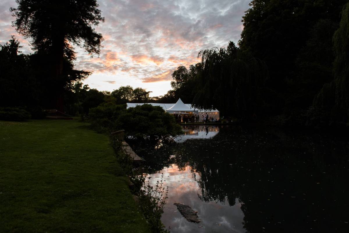 Beautiful setting for a wedding marquee - night time
