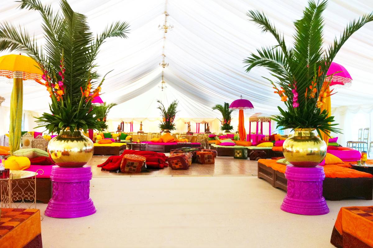 Looking into the marquee from the entrance