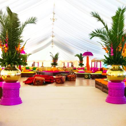 Looking into the marquee from the entrance