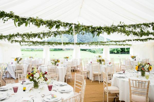 Marquee with Leafy Ceiling Decoration