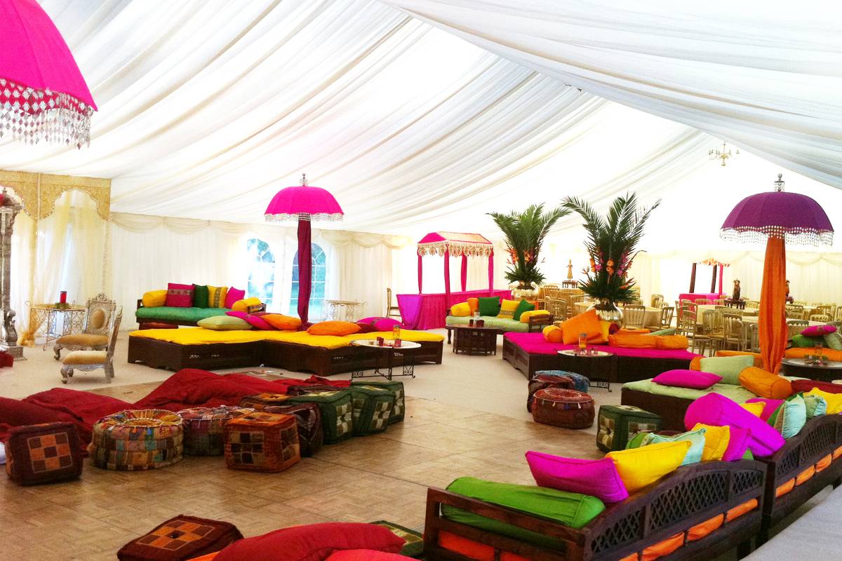 Indian style marquee in bright colours
