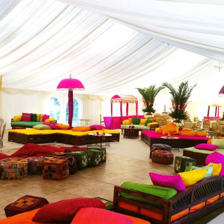 Indian style marquee in bright colours