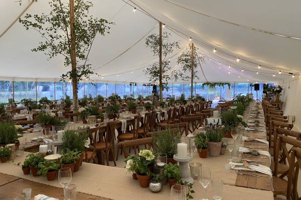 Frame marquee with transparent walls