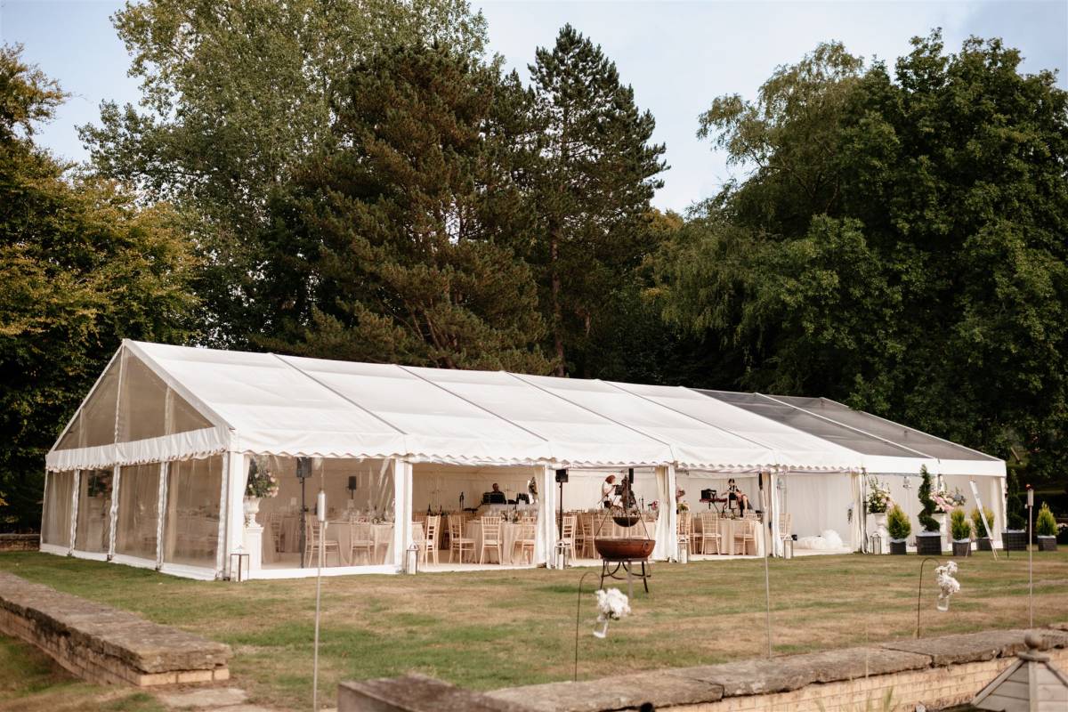 Frame marquee on grass