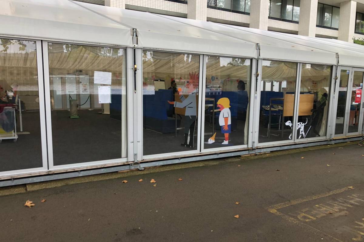 Semi-permanent marquee for extra space for the NHS