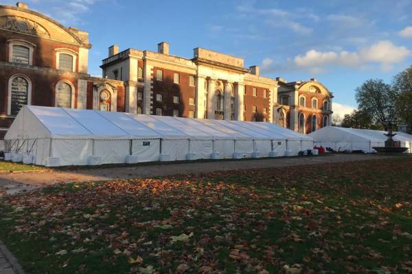 Large marquees for a film shoot