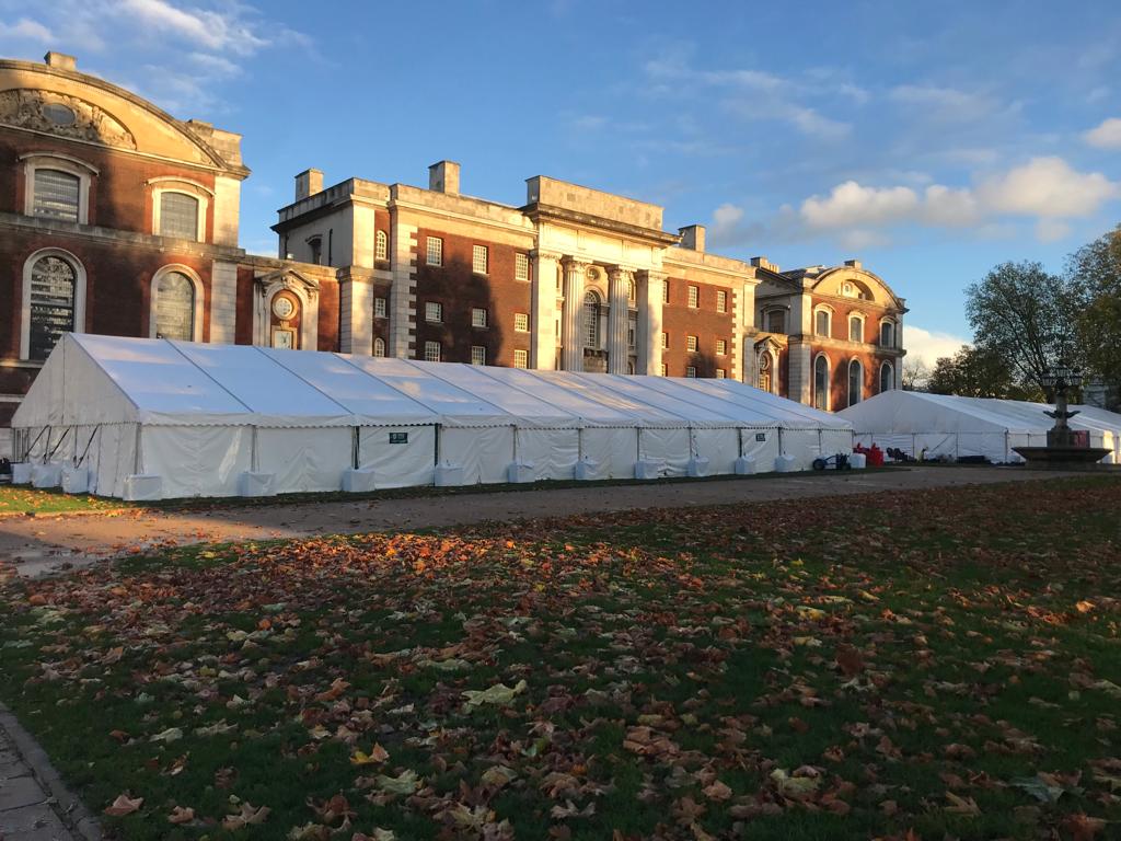Large marquees for a film shoot