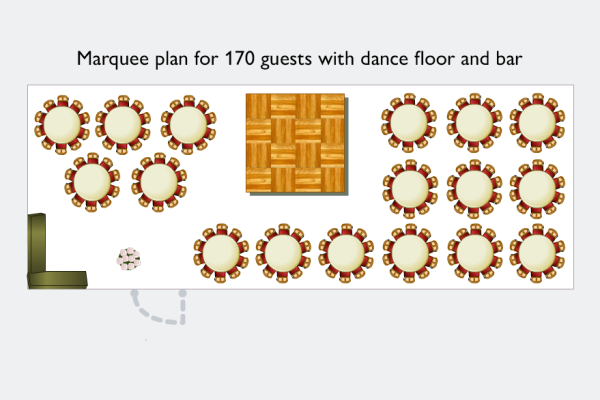 Plan for wedding with 170 guests