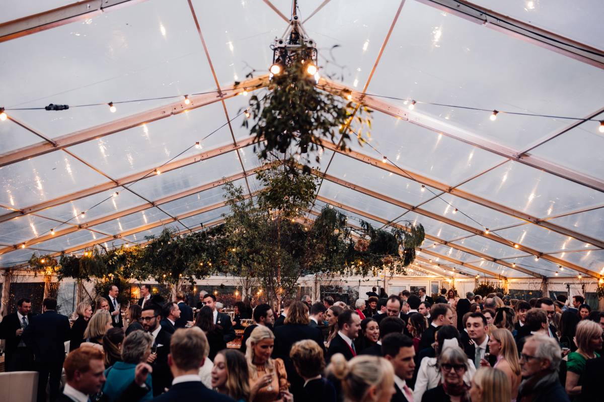 Clear marquee in winter
