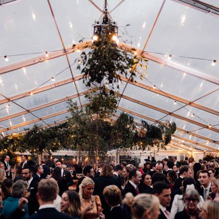 Clear marquee in winter
