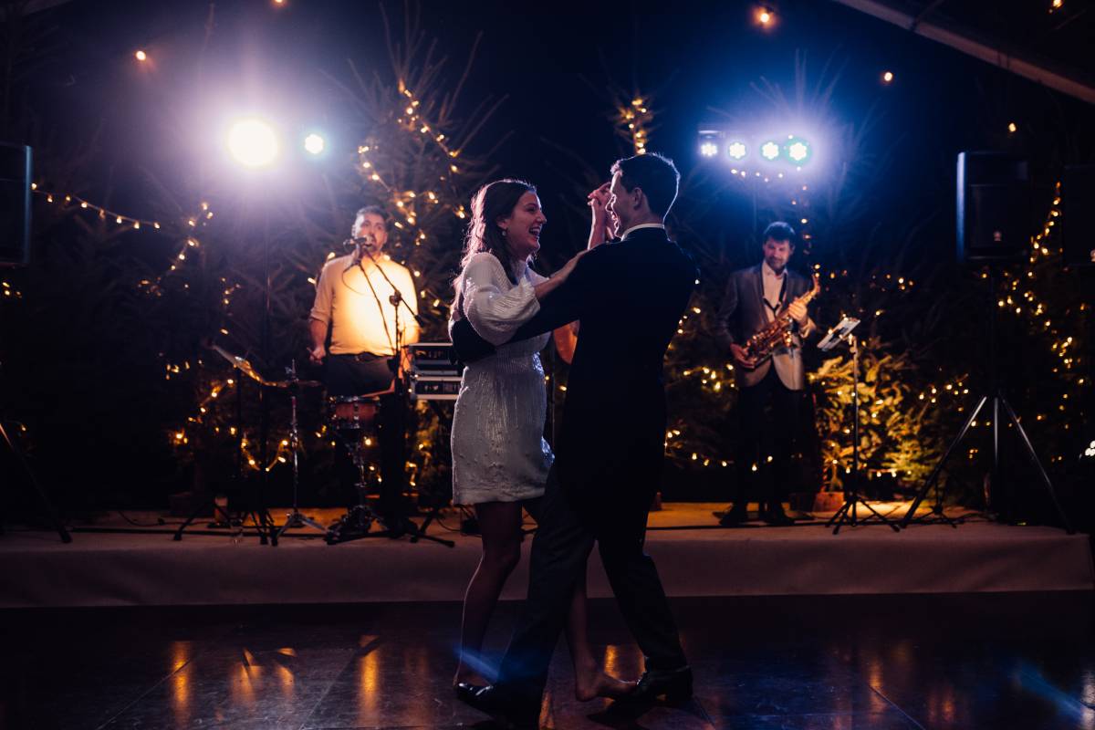 Bride and groom first dance