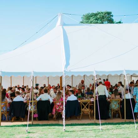 Marquee wedding reception in full flow