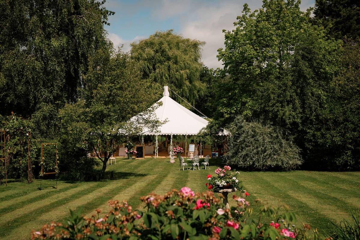 Traditional marquee in a garden