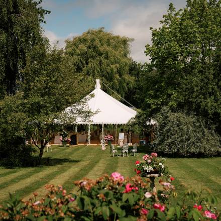 Traditional marquee in a garden