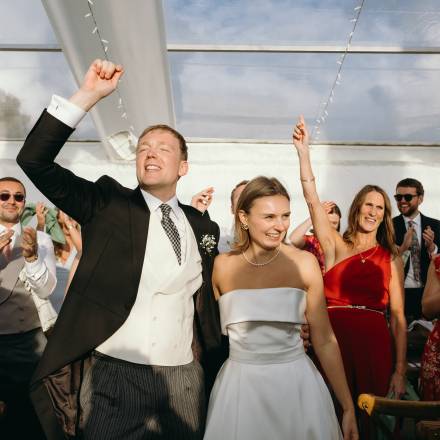 Yesss! from happy bride and groom at their wedding