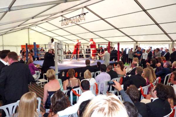 Marquee for boxing event