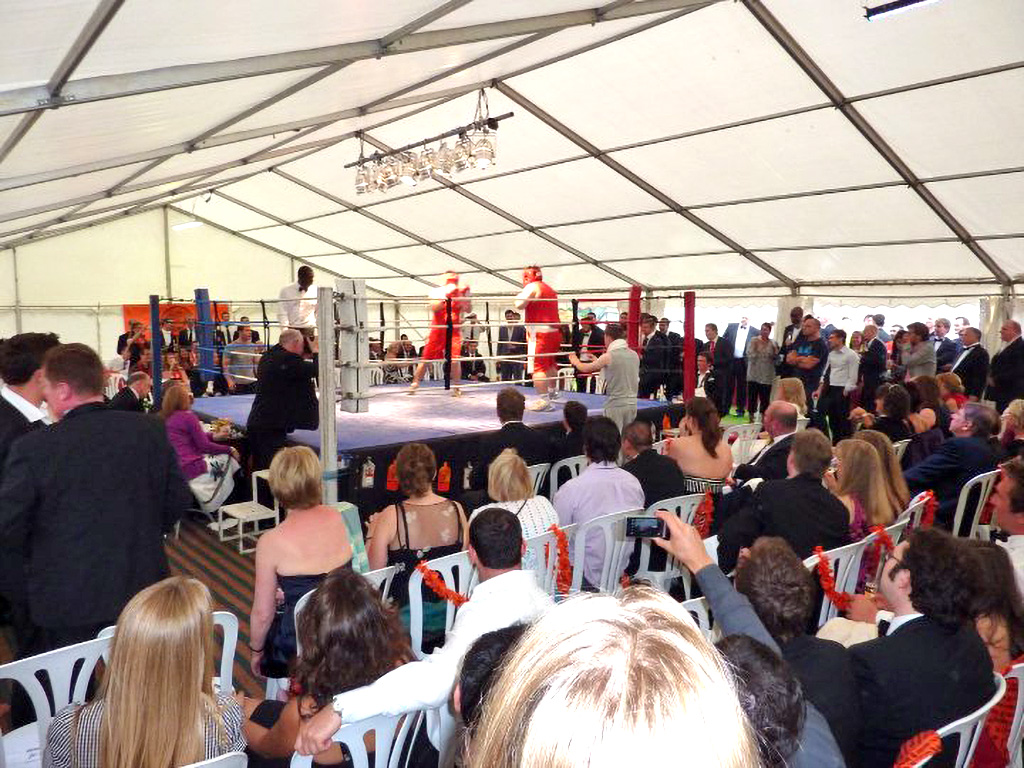 Marquee for boxing event