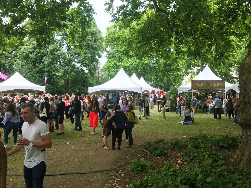 Chinese hat tents at a cocktail event