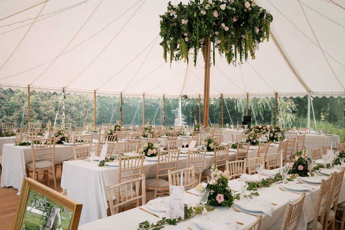Flowery interior of a traditional tent