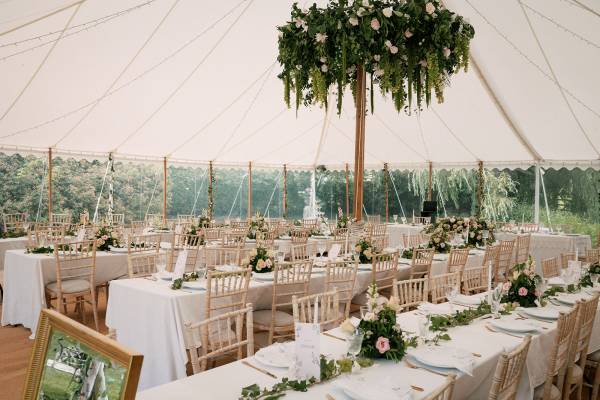 Flowery interior of a traditional tent