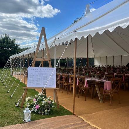 Seating plan at marquee entrance