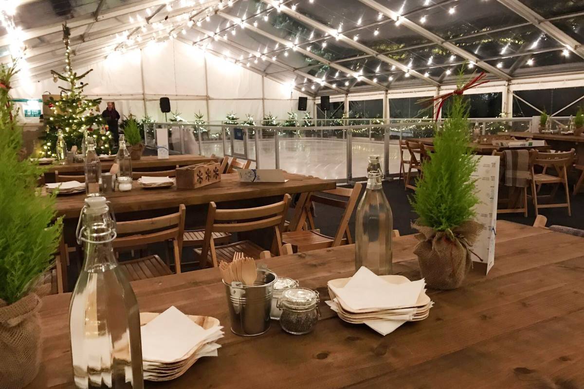 Marquee for skating rink