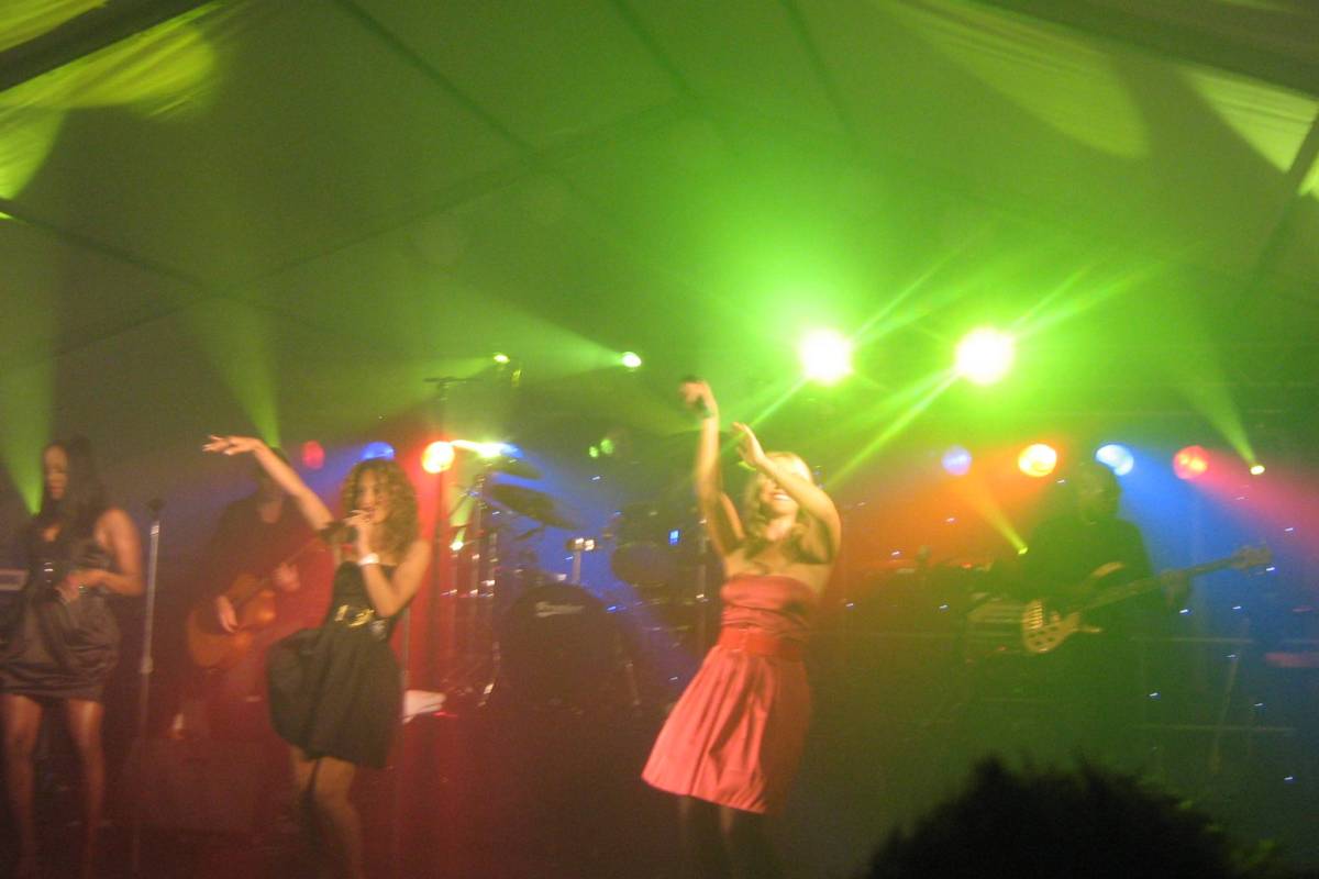 Sugababes performing at an Oxford ball back in the day