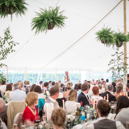Marquee wedding reception in full swing