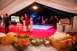 Brightly coloured party tent