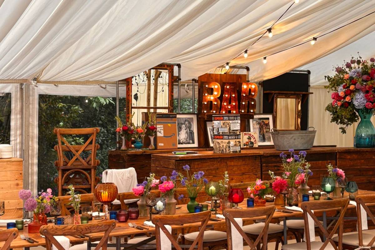 Party tent with bar