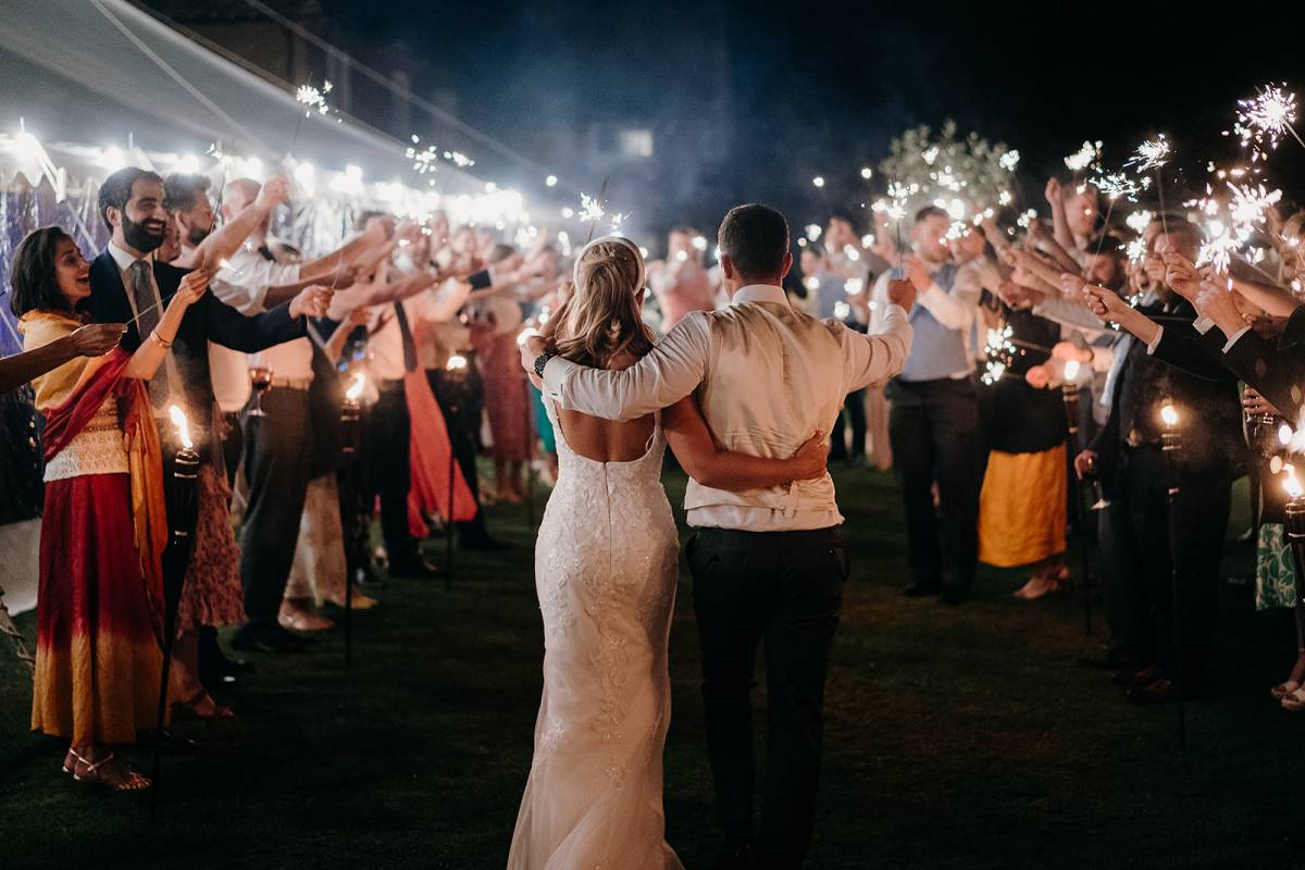 Sparklers outside