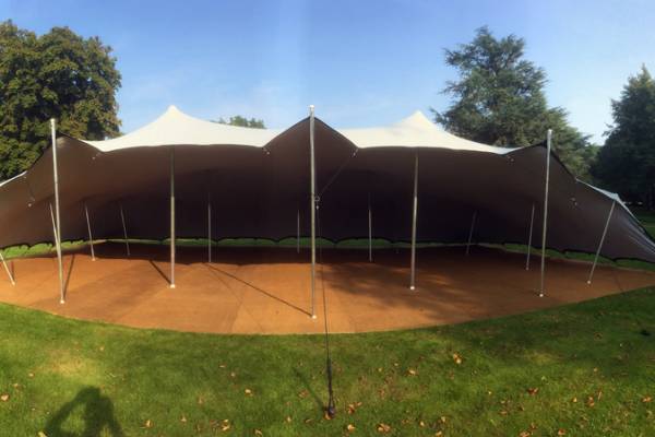 Open sided stretch tent from the front