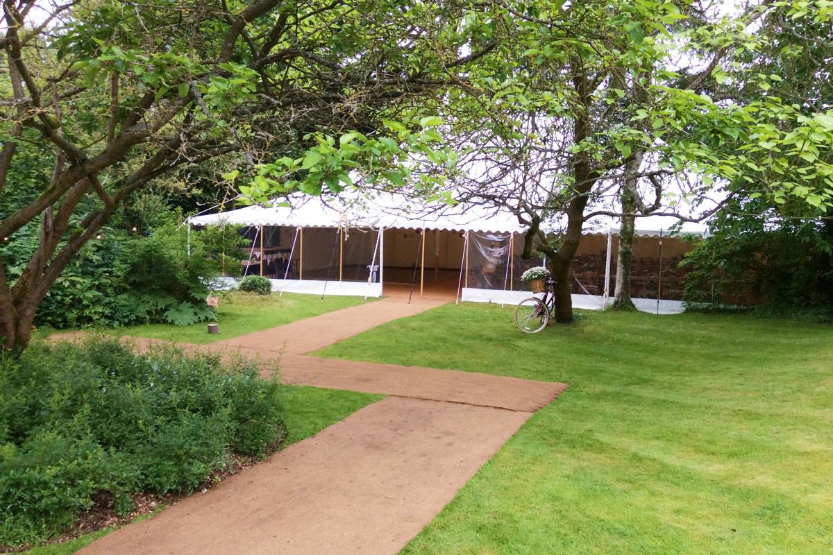Garden with traditional tent