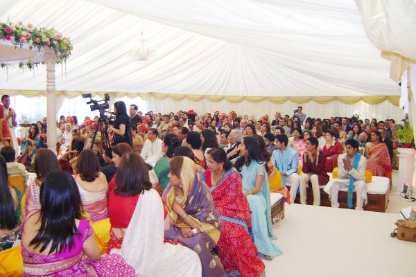 Hindi wedding ceremony in a marquee