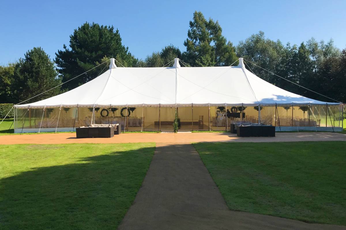 Brigadoon traditional marquee standing proud