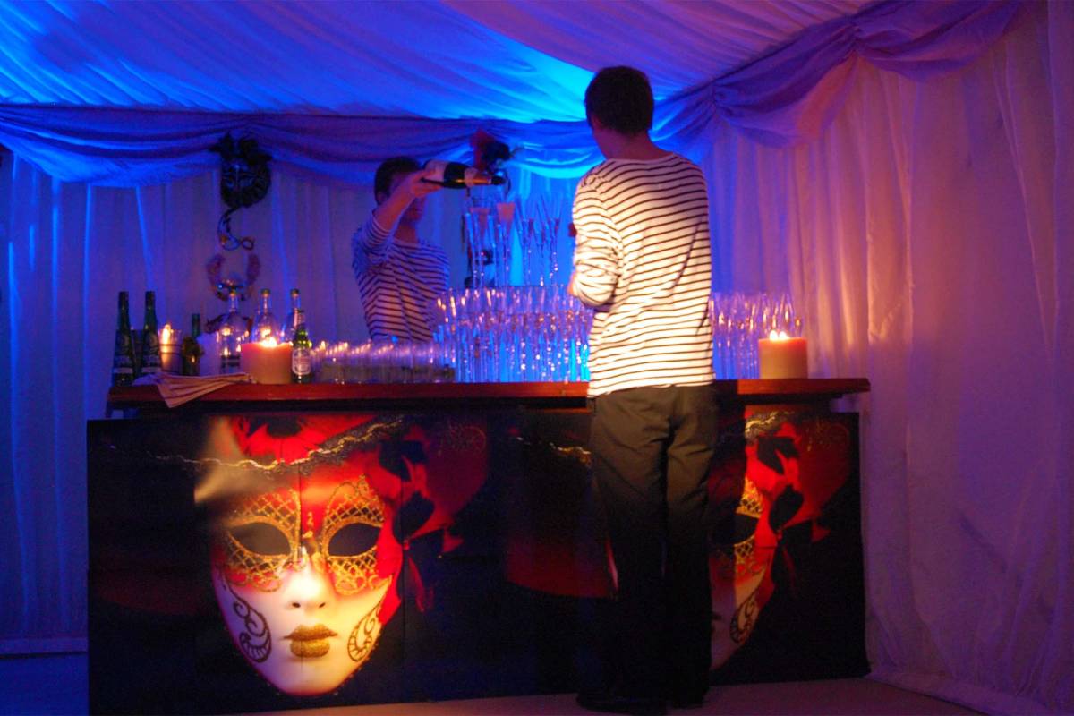 Venice Carnival themed bar