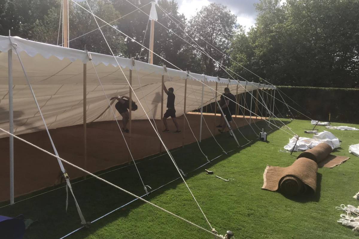 Erecting a marquee