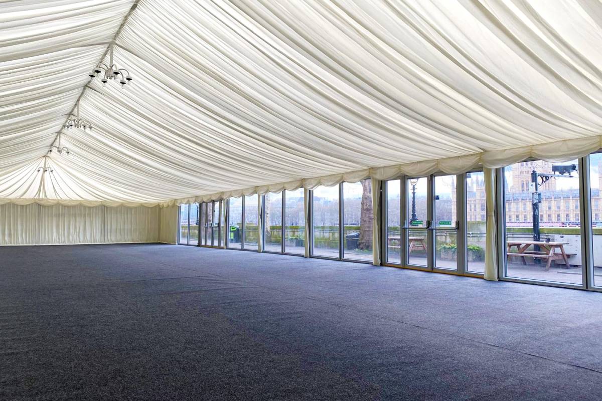 Interior of a semi-permanent marque