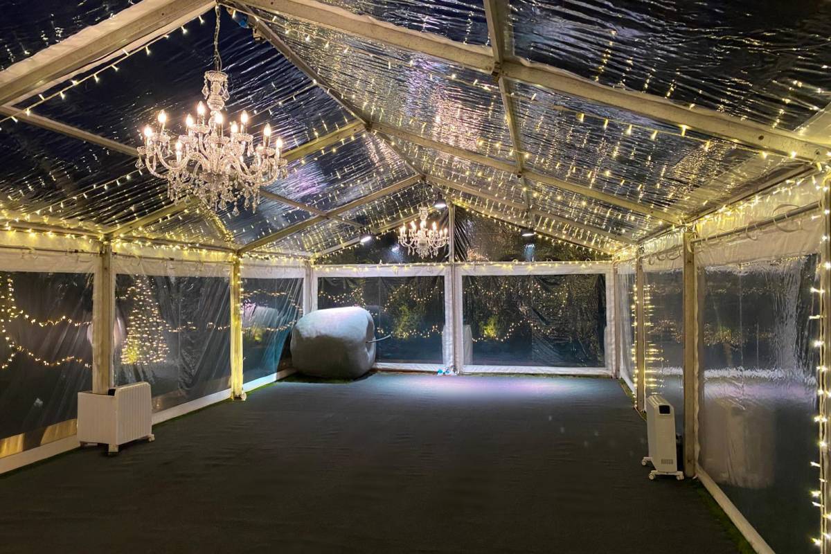 Small transparent marquee
