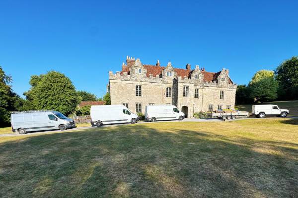 County Marquees vans arriving at a job