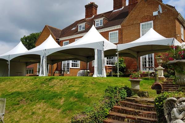 Pagoda marquees in a row