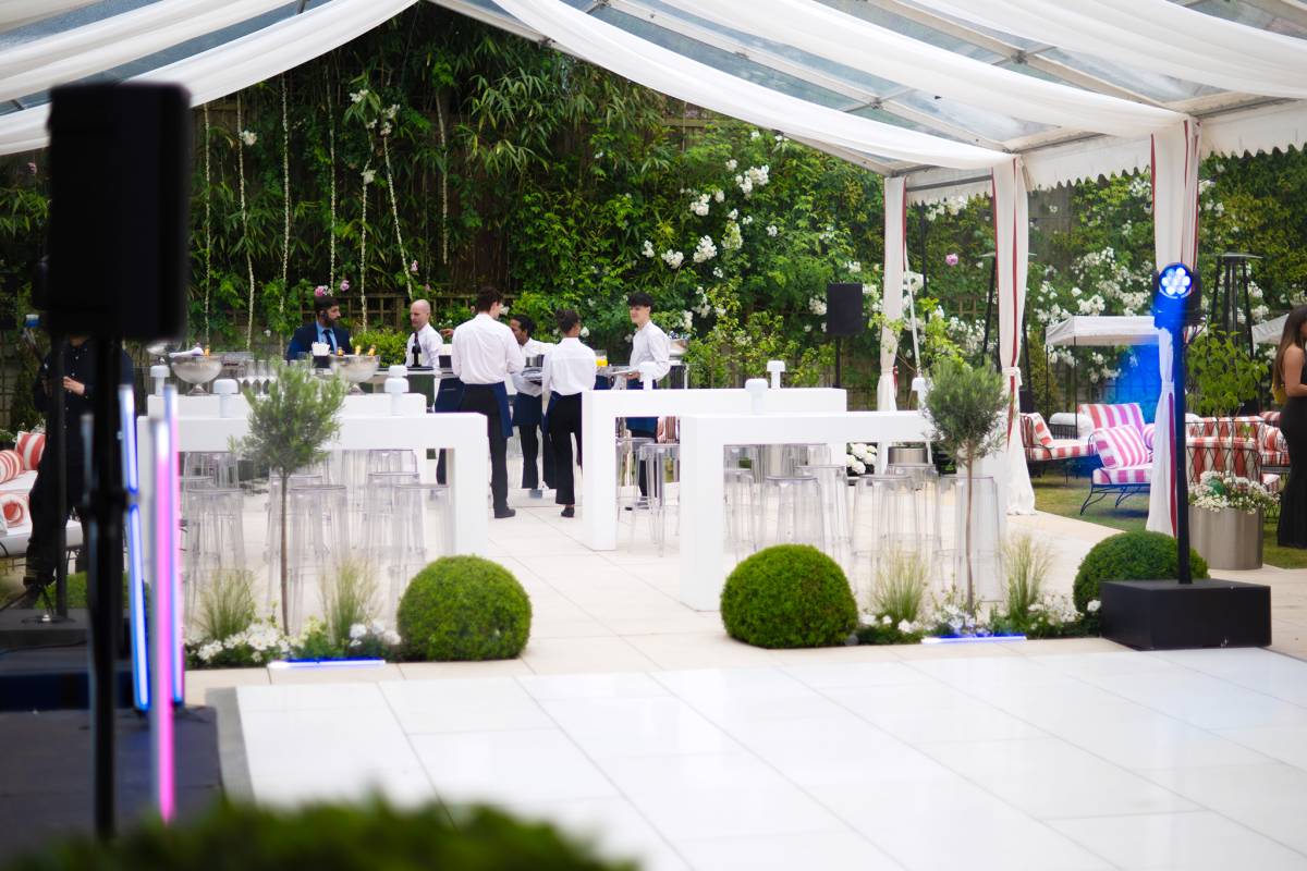 Minimalist white bar area