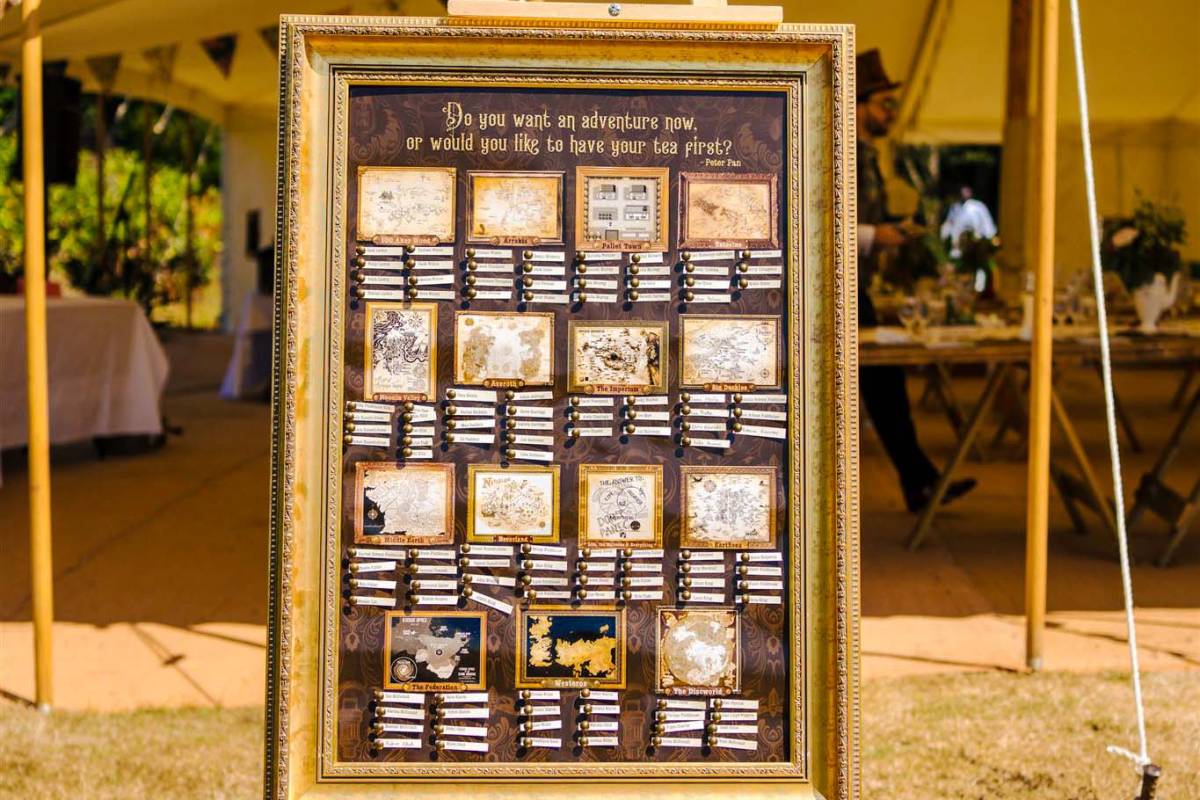 Table plan based on magical lands