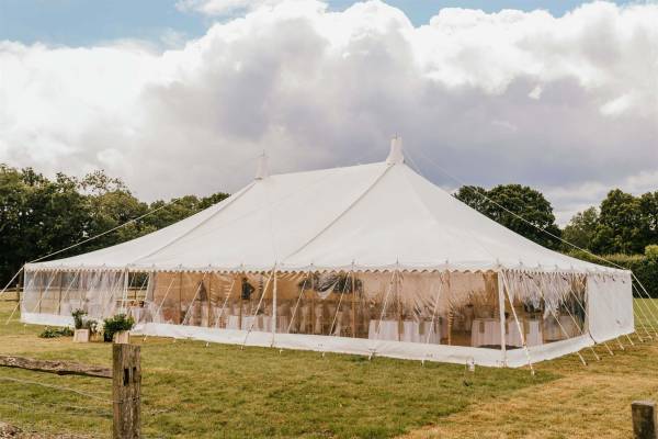 Traditional marquee in the garden